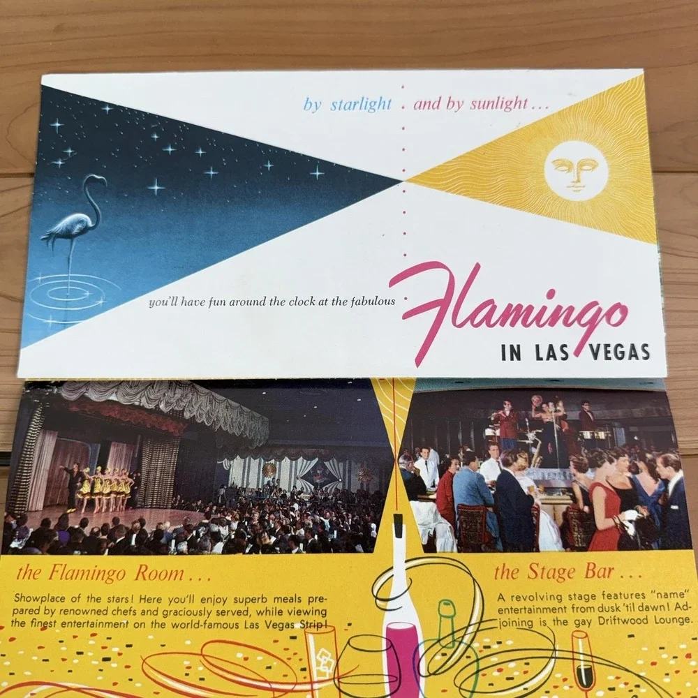 Vintage Flamingo Hotel Las Vegas Travel Brochure Fold Out Casino Nevada USA